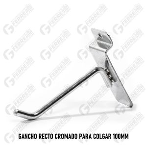 Gancho Recto Cromado para Colgar 100mm