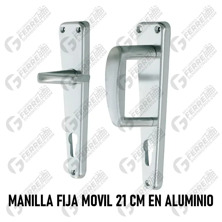 Manilla Fija Móvil 21 cm en Aluminio