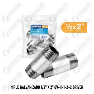 Niple Galvanizado 1/2 X 2P GV-H-1-2-2 GRIVEN