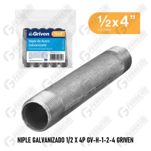 Niple Galvanizado 1/2 X 4P GV-H-1-2-4 GRIVEN