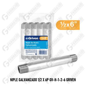 Niple Galvanizado 1/2 X 6P GV-H-1-2-6 GRIVEN