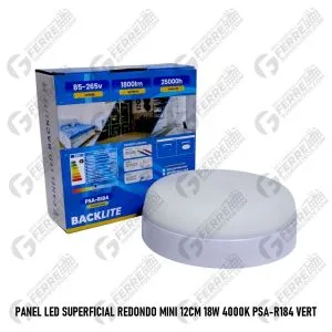 Panel LED Superficial Redondo Mini 12 cm 18W 4000K PSA-R184 VERT