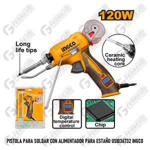 Pistola para Soldar con Alimentador para Estaño USI036732 INGCO