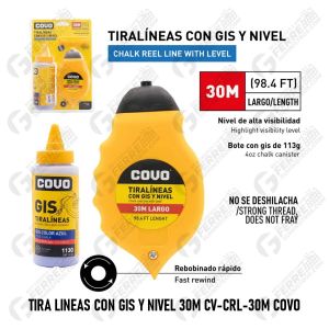 Tira Líneas con Gis y Nivel 30m CV-CRL-30M COVO