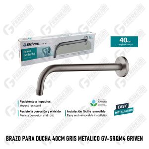 Brazo para Ducha 40cm Gris Metálico GV-SRQM4 GRIVEN