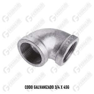 Codo Galvanizado 3/4 X 45G