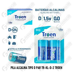 Pila Alcalina Tipo D Par TR-KL-D-2 TROEN