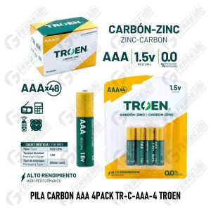 Pila Carbón AAA 4pack TR-C-AAA-4 TROEN