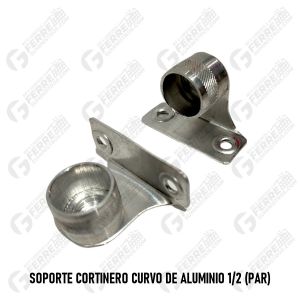 Soporte Cortinero Curvo de Aluminio 1/2 (PAR)